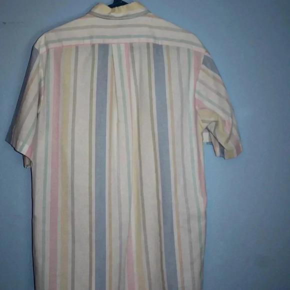 Vintage Career Club Short Sleeve Large Pastel Button Down Shirt - Picture 10 of 14